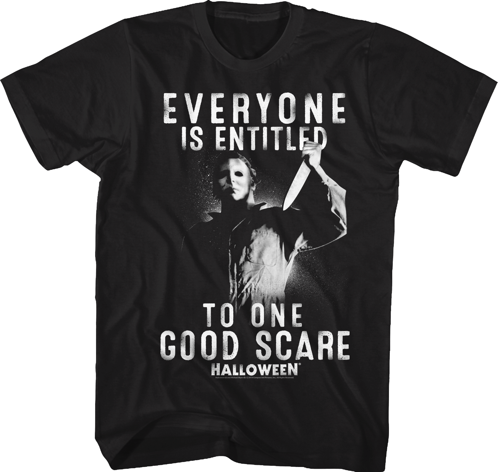 Camiseta Unisexo DEEPSTONE Everyone Is Entitled To One Good Scare Halloween Negro (M)