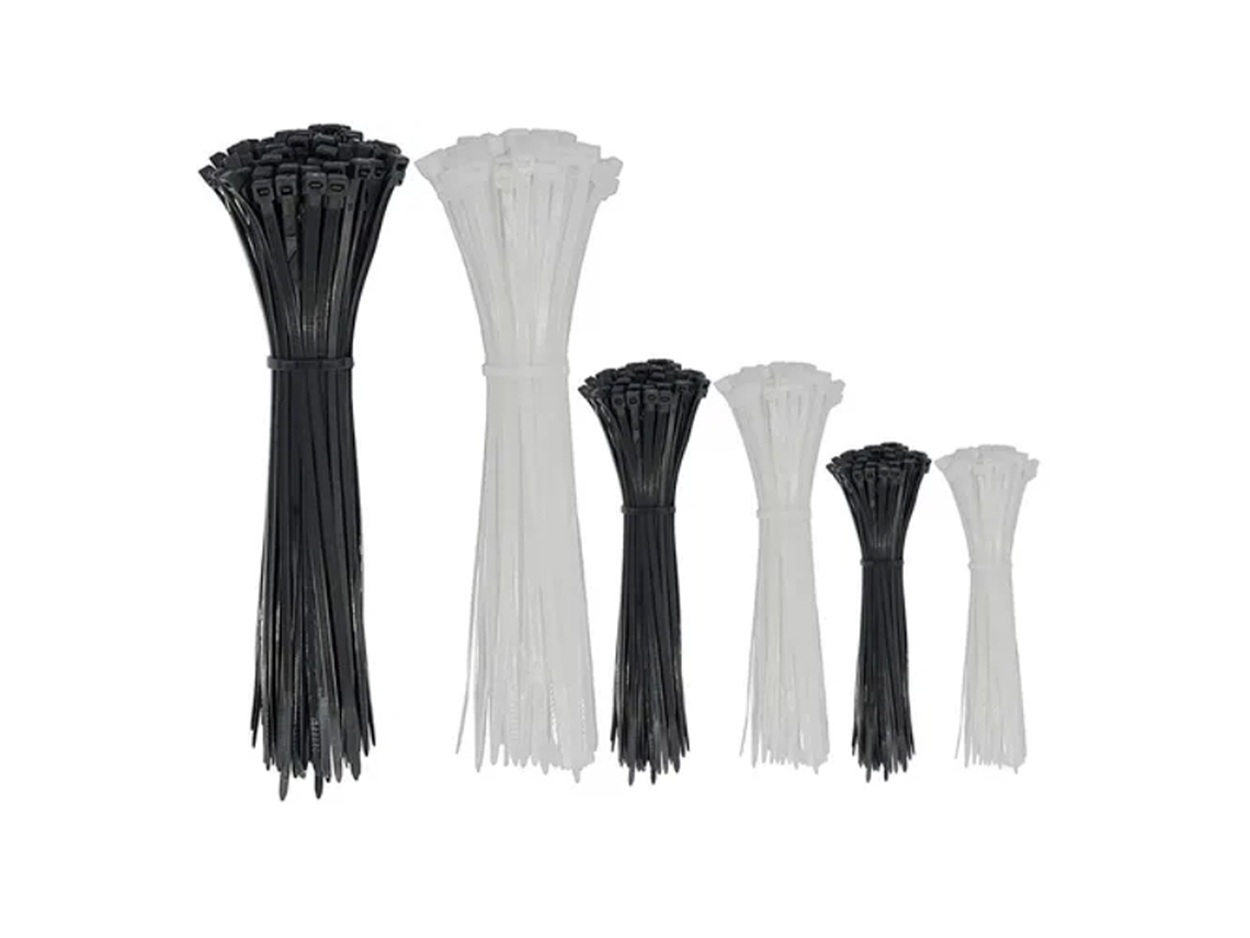 600 Abrazaderas De Cable De Nailon Pa66 Con Autobloqueo, 15, 20 Y 30 Cm, Blancas Y Negras.