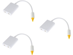 Juego De 3 Adaptadores Ópticos Blancos Para Auriculares (1x2) Para Reducción De Ruido.