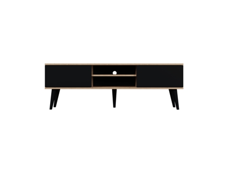 Mesa de Tv Toronto 160 Cm Preto e Madeira