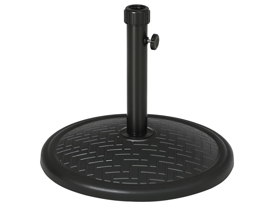 Base redonda para sombrilla de jardín, de hormigón, Ø46 cm, negra.