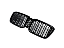 Rejilla frontal, diseño de doble ranura, fácil instalación, negro brillante OEM