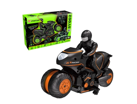 Motocicleta de Línea Lateral, Juguete Teledirigido de La Deriva Del Coche Del Truco Naranja Negro