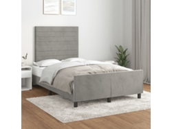 Estructura De Cama Sin Colchón Terciopelo Gris Claro 120x190 Cm