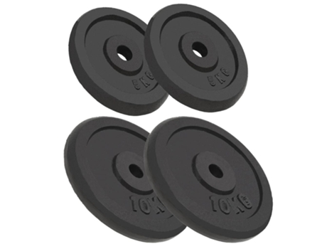 Disco de Musculación vidaXL de pesas de hierro fundido 4 uds 2x10 kg+2x5 kg