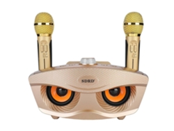Altavoz Bluetooth para karaoke en casa, KTV, con dos micrófonos Chennnls (dorado)