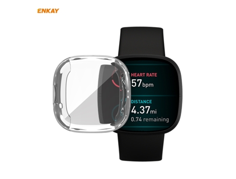 Fitbit Versa 3 / Fitbit Sense ENKAY Hat-Prince ENK-AC8208 Funda blanda transparente de TPU de cobertura total
