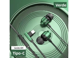 Auriculares Para Juegos (tipo C Verde) Con Graves Estéreo Y Sonido Hiif Magnético