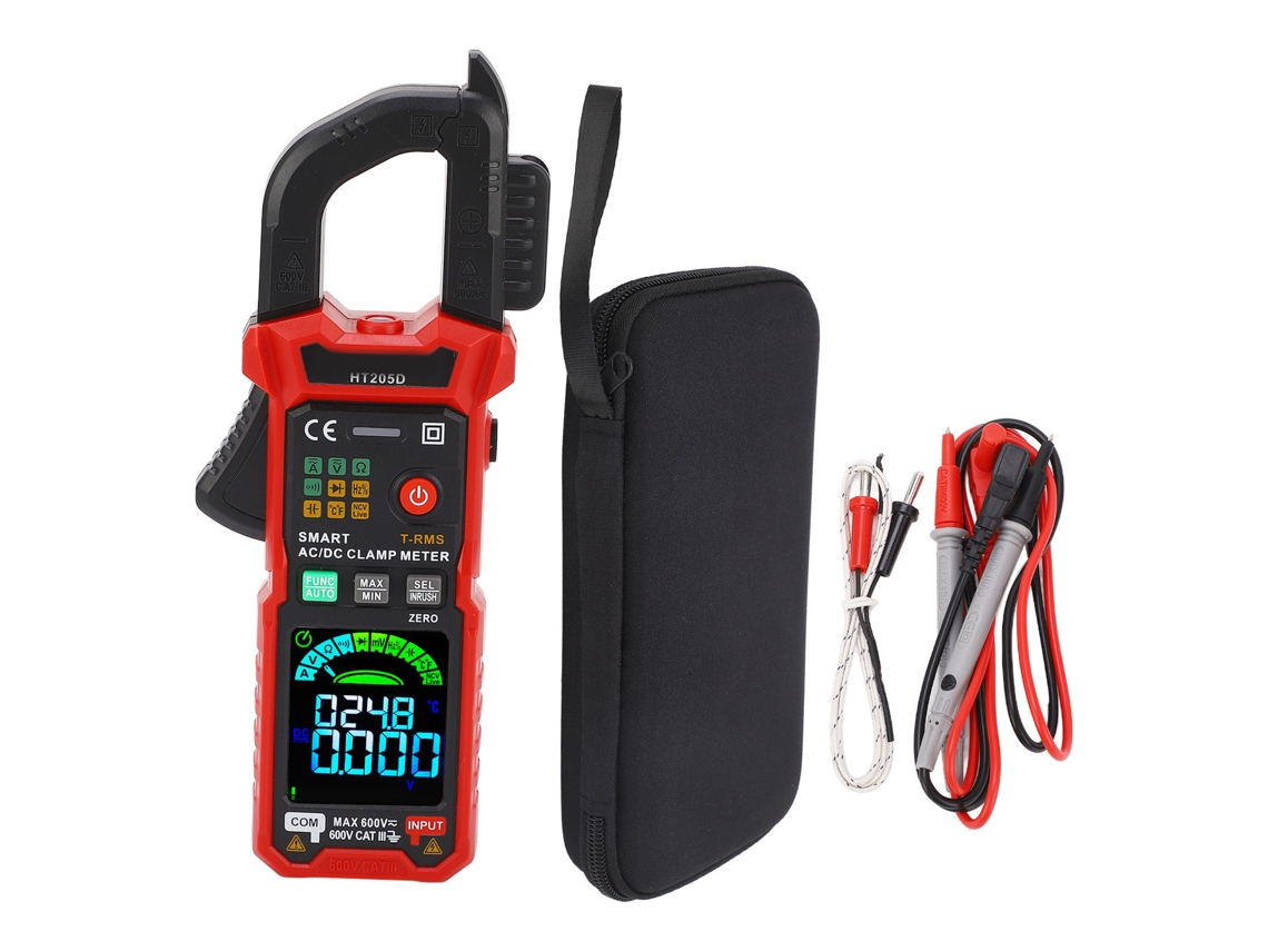 Pinza Amperimétrica Multifuncional De Precisión Anti-quemaduras Para Corriente, Resistencia Y Temperatura Ht205d