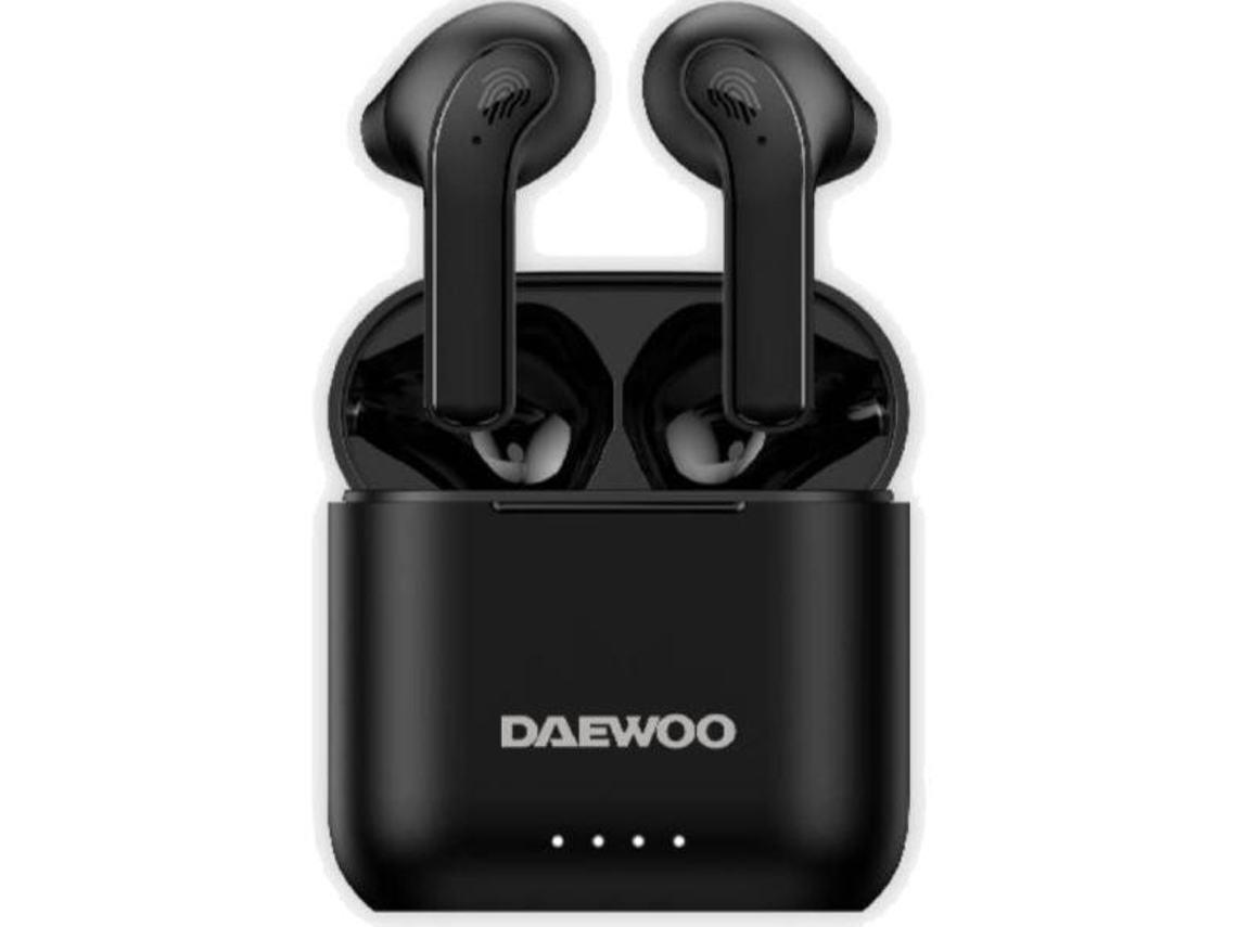 Auriculares Bluetooth Daewoo Dw2020 con estuche de carga y 5 h de autonomía, color negro