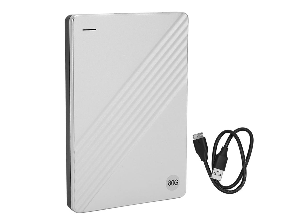 Disco Duro Externo 80gb Usb 3.0 Ultradelgado 2.5 Pulgadas Aleación De Aluminio Hdd Portátil Plata