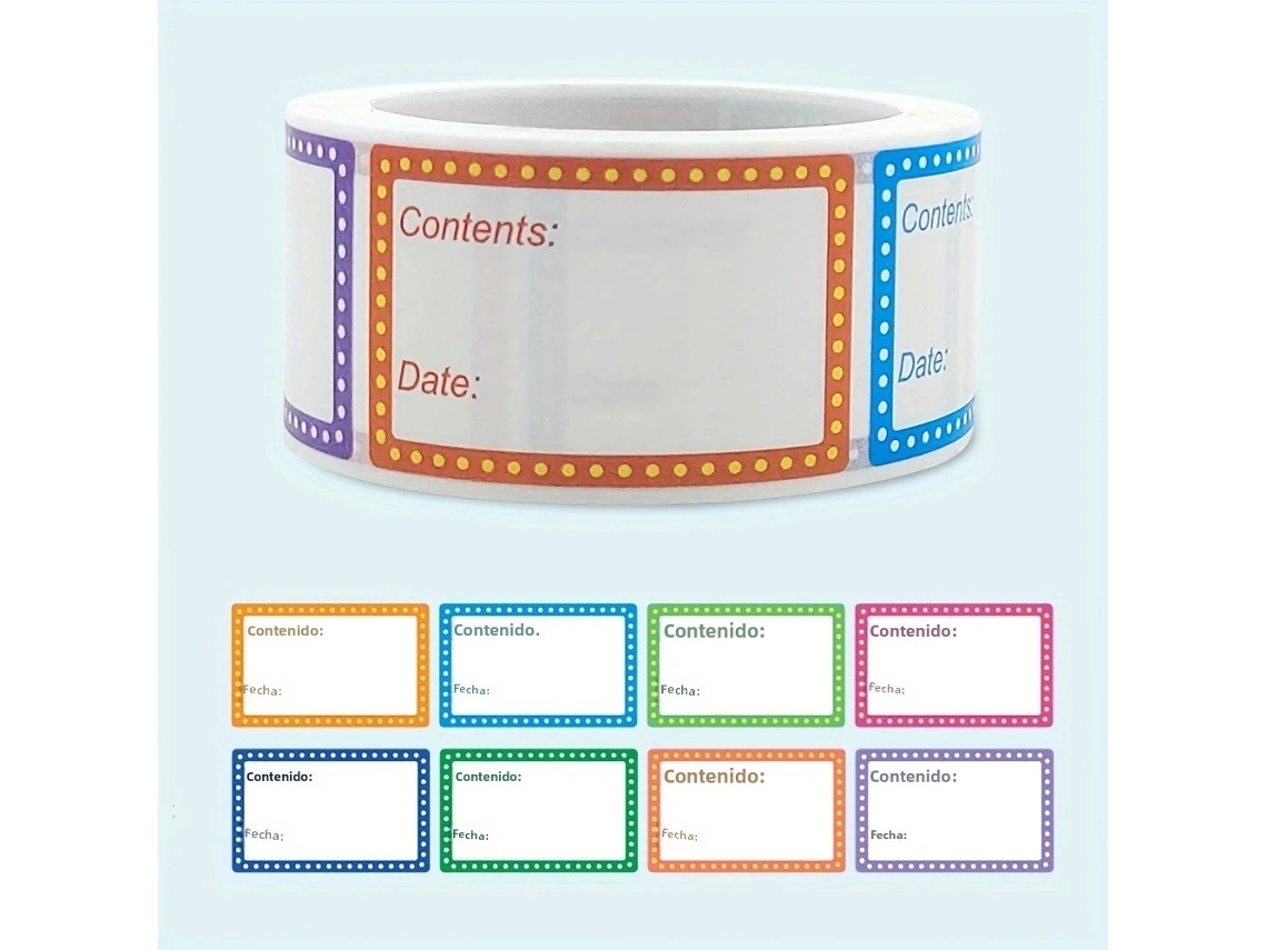 (estilo 2) Etiquetas Para Almacenamiento De Alimentos Con Información De Fecha Y Contenido, 200 Hojas/rollo, 1,0 X 1,57 Pulgadas
