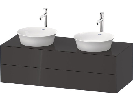 DURAVIT Tulip blanco, mueble de baño colgado en la pared, ancho 1300 x profundidad 550mm, con 2 cajones, con tecnología tip-on, WT4988B