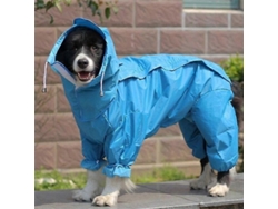 Impermeável À Chuva Para Cães Golden Retriever, Médios E Grandes, Macacão Com Capuz De Poliéster Vermelho E Azul Azul Talla 26-25kg