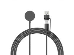 Cable de carga USB A/Tipo C de 1 m para Apple Watch y base de carga inalámbrica redonda para bicicletas eléctricas Ly