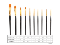 Juego de 50 pinceles de pelo de nailon para acuarela, óleo, acrílico y gouache | Sin marca
