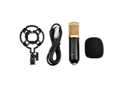 Microfone Condensador Com Fio 3.5mm Para Estúdio Gravacao Com Suporte Anti-shock Para Computador
