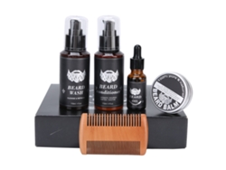 Kit De Cuidado De Barba Nutritivo Con Shampoo, Acondicionador, Aceite, Crema Y Peine