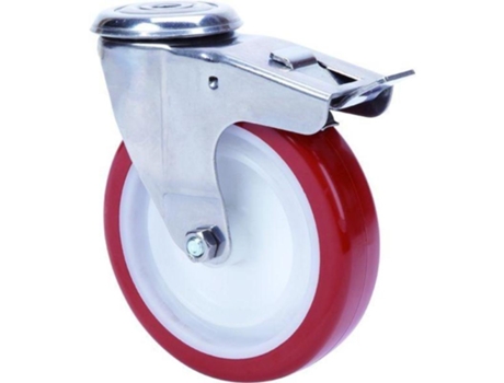 Rueda giratora aguj.m12 fr.inox.20zlifd80-pol poliamix bl.-poliur.marron liso ALEX