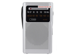 Radio Am/fm Portátil Mini Bolsillo Compacto Plateado, Pilas No Incluidas