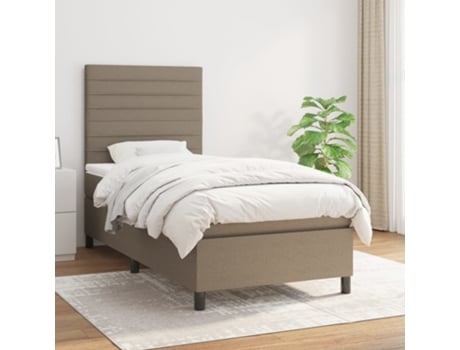 Cama con somier VIDAXL (Gris - Tela - 193 x 90 x 128 cm)