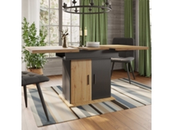 Mesa de comedor extensible de 110 x 140 x 80 cm, estilo retro, plegable, para 4 o 6 personas, color negro