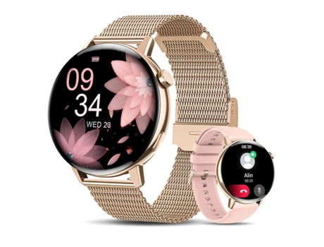 Smartwatch CHRONUS i39H 1.32Pantalla Táctil , Monitor SpO2 y Sueño, 20 Modos Deporte(Oro Rosa）