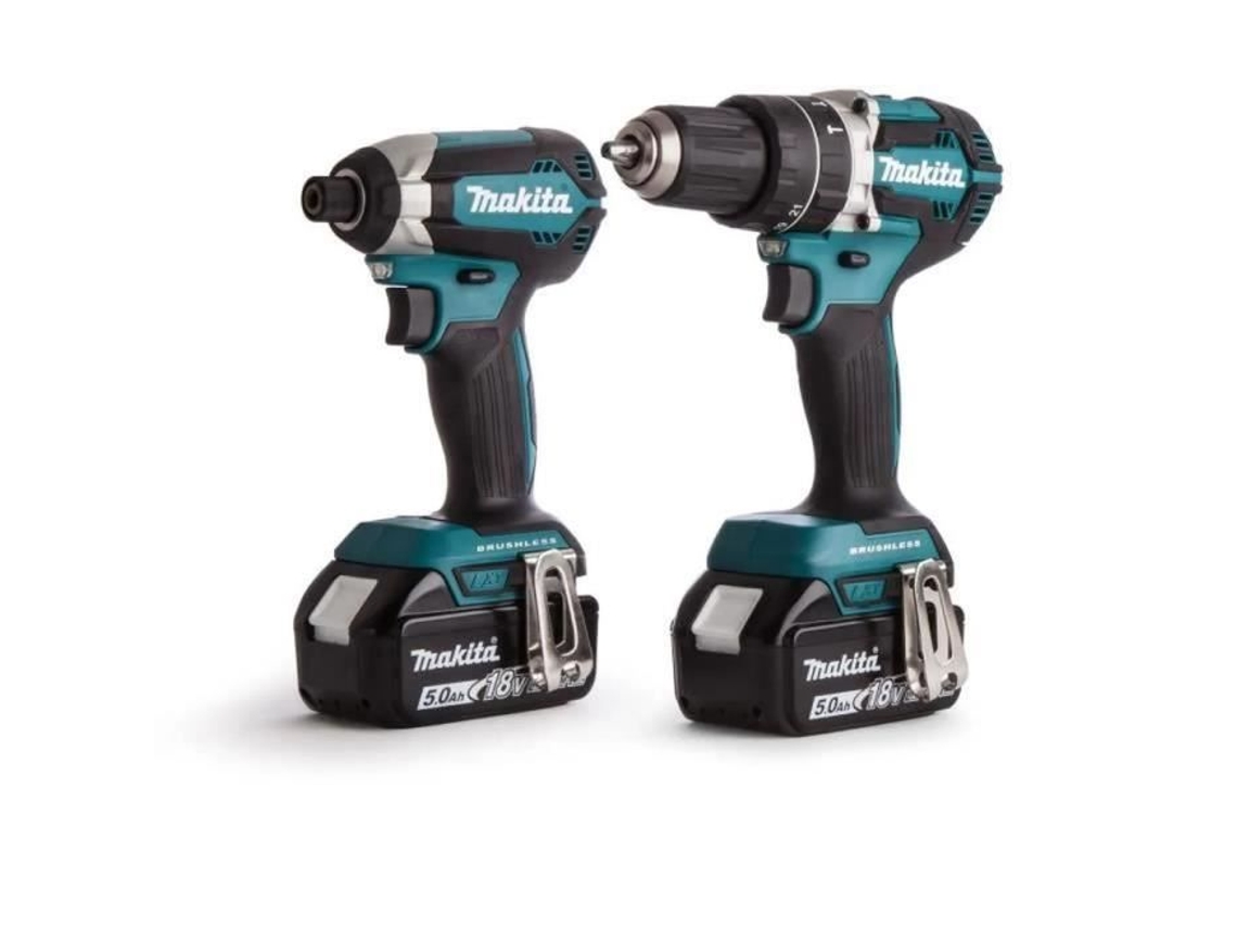 Pack Taladro 18V Ddf482 Llave de Impacto Dtd152 18V 3 Baterías 5Ah Cargador Caja Makpac MAKITA Dlx2127Tj1