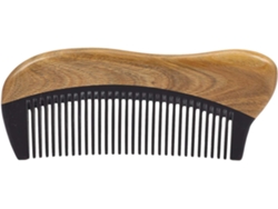 Peineta De Madera Verde Natural - Dientes Sin Estática, Cuerno Negro (madera Verde)