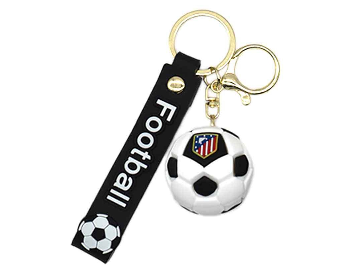 Llavero Balón Fútbol Atlético De Madrid, Accesorio Hincha Club Español, Colgante Silicona Regalo Fan Fútbol Calidad Premium