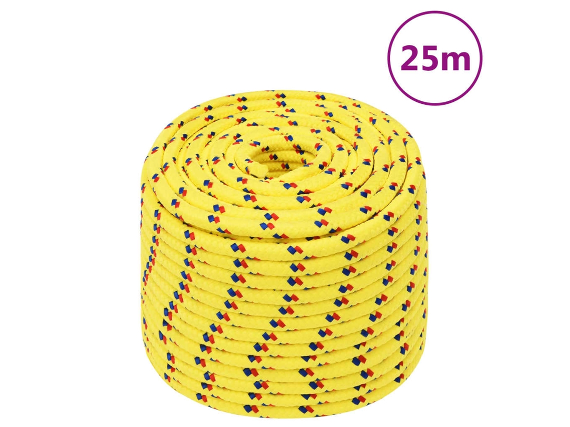Cuerda De Barco Polipropileno Amarillo 12 Mm 25 M