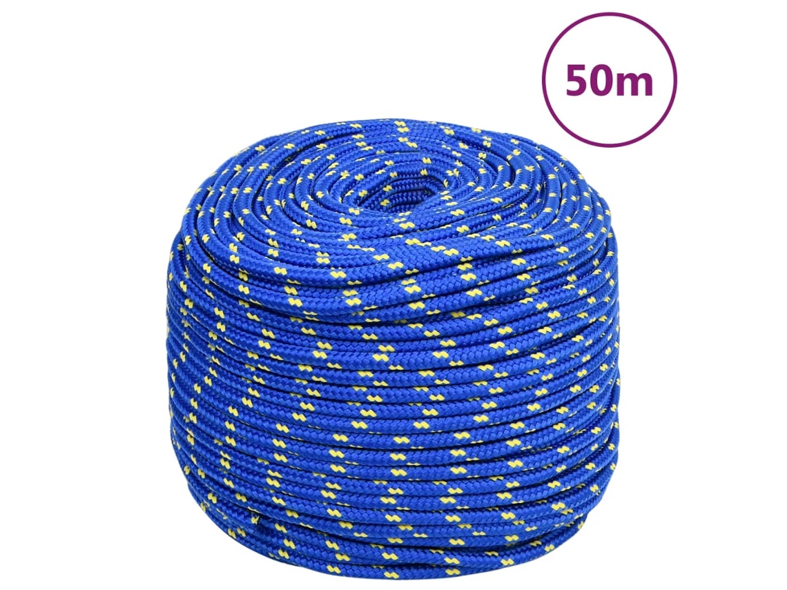 Cuerda De Barco Polipropileno Azul 8 Mm 50 M