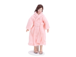 Ats-modelo De Muñeca De Cerámica Para Casa Miniatsura 1:12, Muñeca Mujer Con Vestido Largo, Juguete Decoratsivo (pijama)