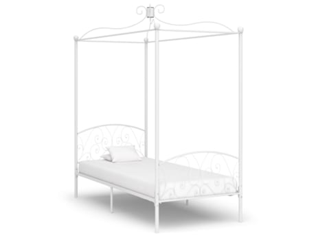 MAISON EXCLUSIVE Estructura de cama con dosel de metal blanco 90X200 cm