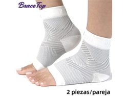 Par de tobilleras y calcetines de compresión para fascitis plantar, que ofrecen soporte para el arco plantar. Mdug (blanco, L XL)