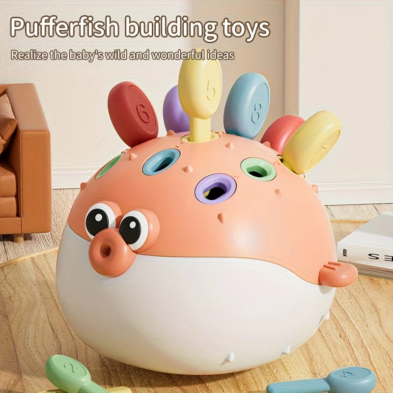 Bloques De Construcción De Pez Globo (rosa), Juguete Interactivo De Aprendizaje