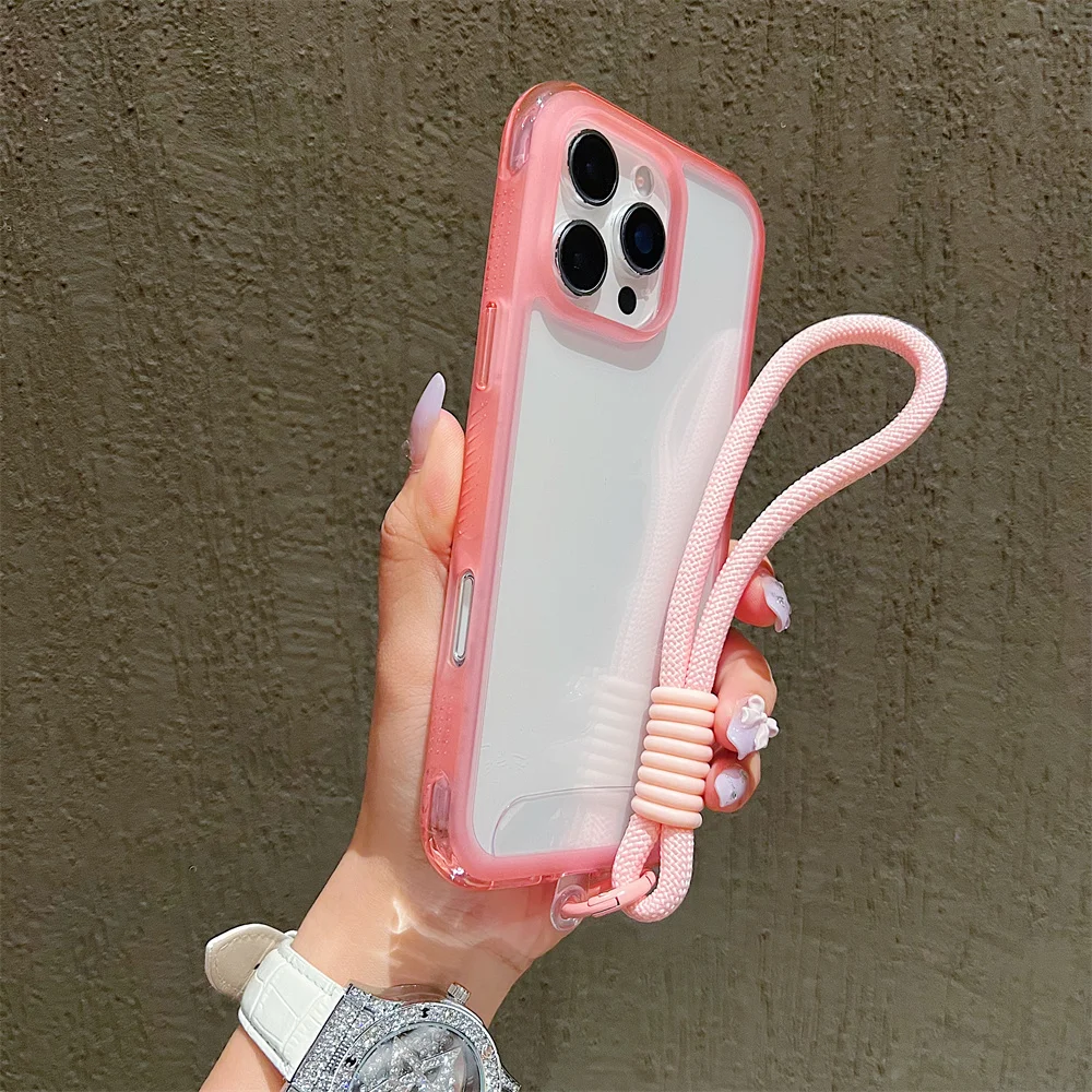 (iphone 14 Pro Max, Rosa) Funda Transparente Para Iphone, Funda Protectora A Prueba De Golpes, Adecuada Para Chicas.