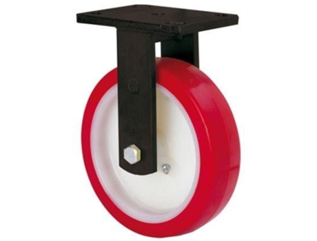 Rueda fija 17hlb125-pob nylon blanco-poliur.rojo eje bolas ALEX