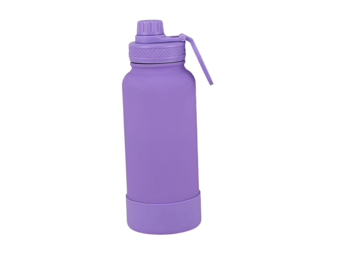 Botella de agua con soporte para teléfono, botella deportiva reutilizable para la oficina, ciclismo, yoga, rosa roja