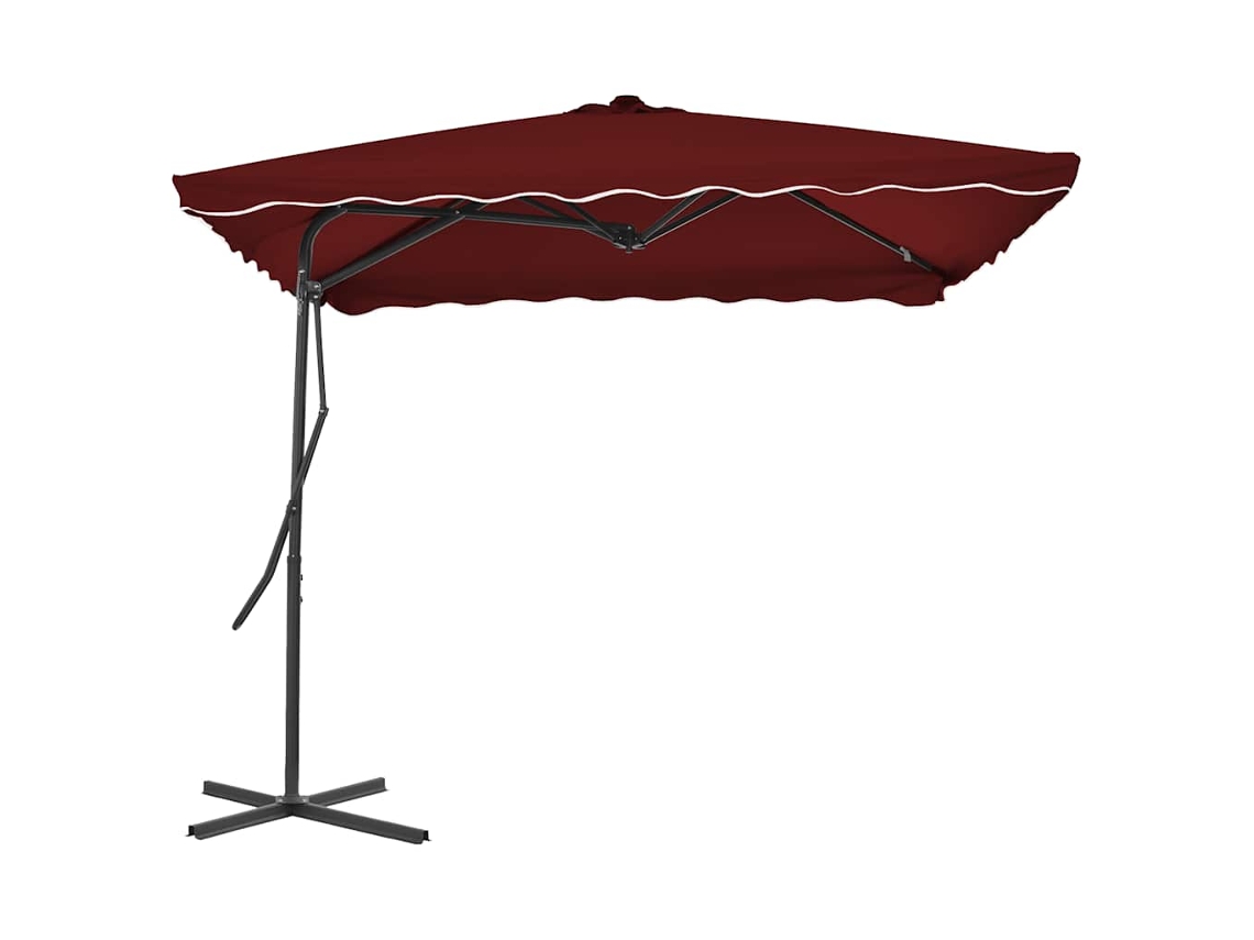 Maison Exclusive - Sombrilla De Jardín Con Palo De Acero Burdeos 250x250x230 Cm