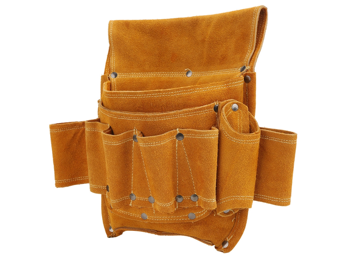 Bolsa de cuero multifuncional para herramientas de electricista.