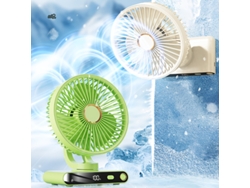Este Ventilador Usb Recargable Multifuncional De 2000 Mah Cuenta Con Control De Flujo De Aire De 5 Niveles Y Función De Luz Nocturna.