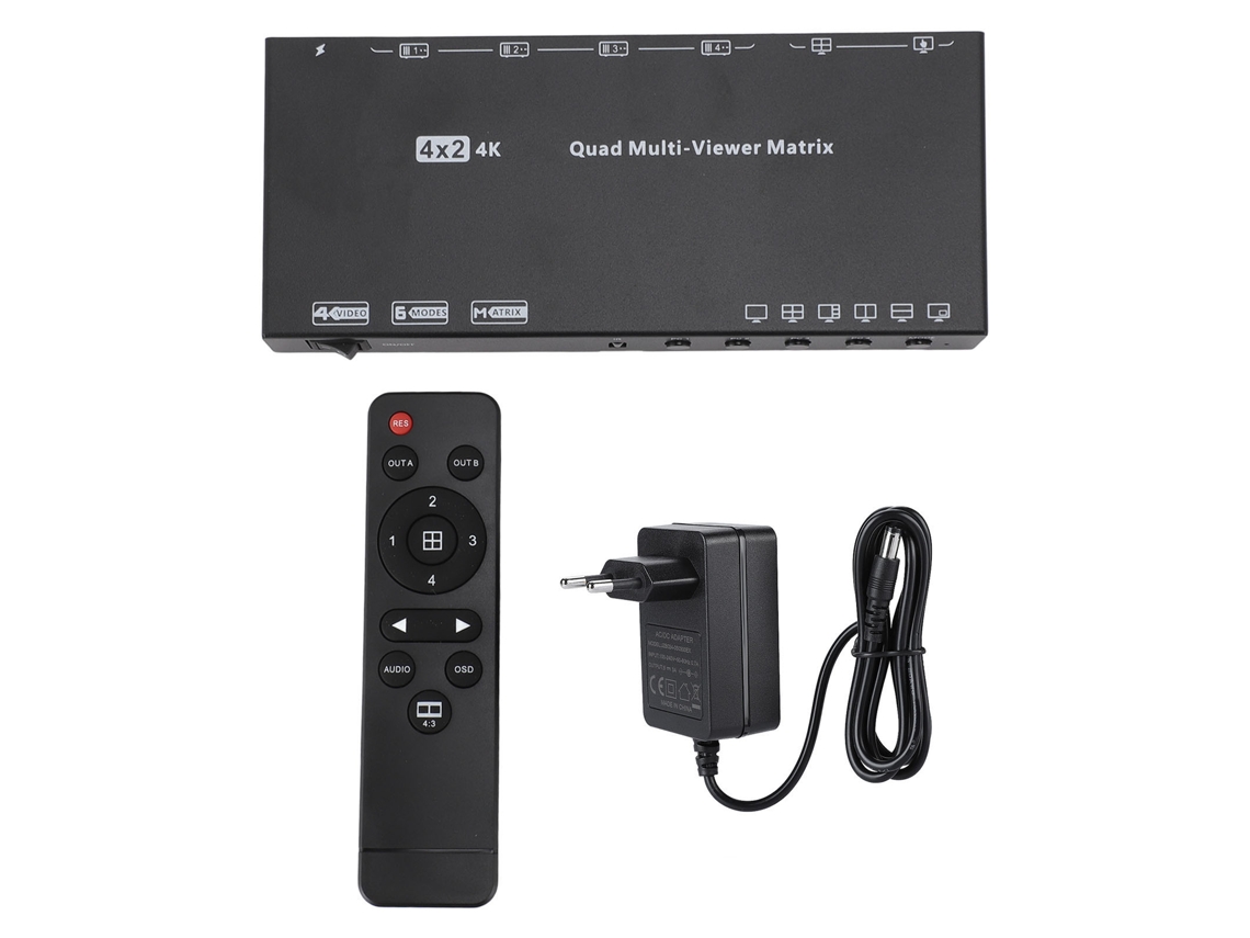 Vlrla-2026novo4k 30hz 4x2 Switch Splitter Hdmi Con Control Remoto