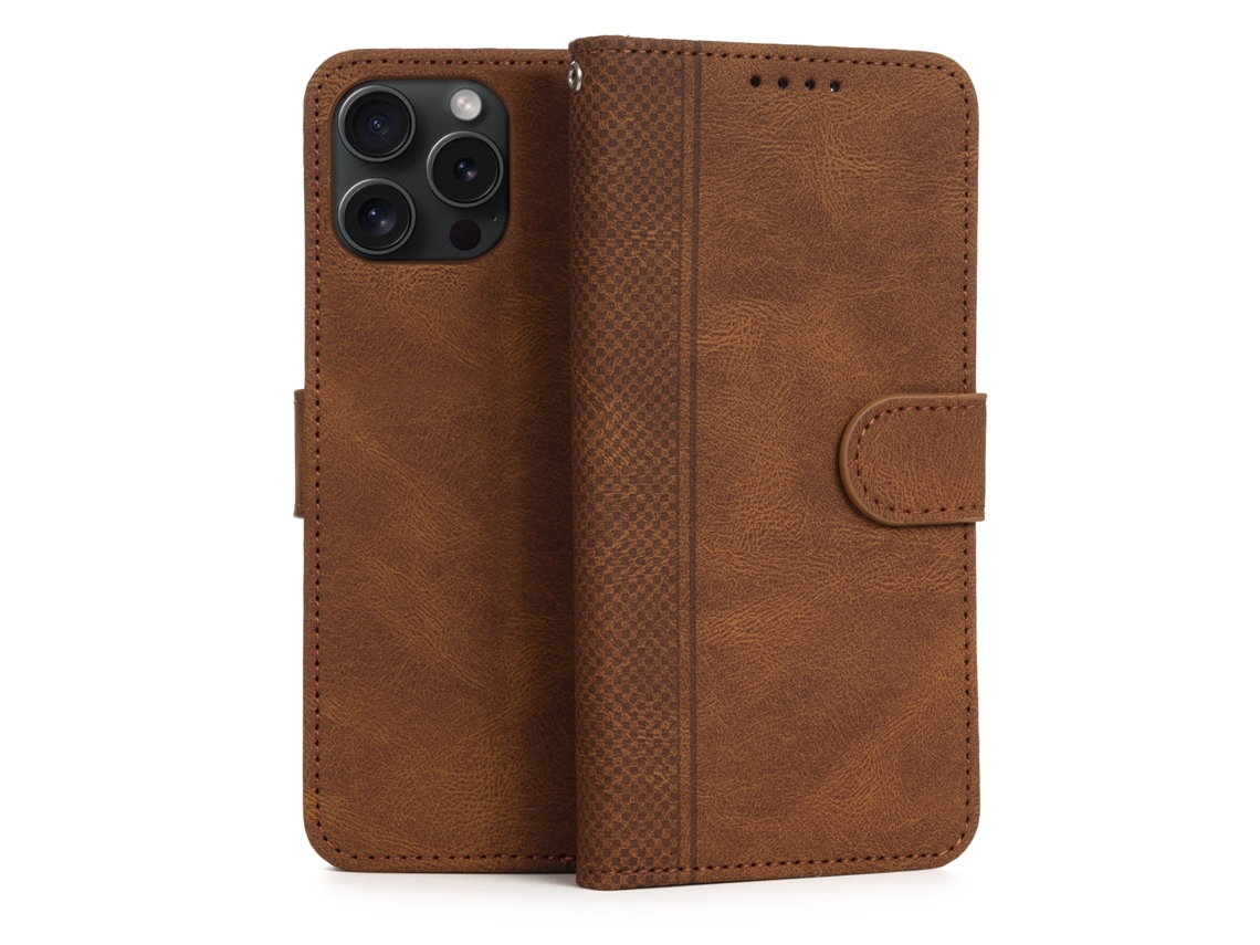 Funda Antigolpes Tipo Libro Simil Piel Para Iphone 13 Pro Max. Tarjetero Interior, Muñequera Extraíble.