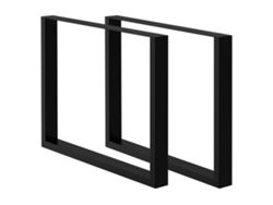 Set de 2 Patas de mesa industrial ECD 90 x 72 cm acero en polvo negro diseño cuadrado