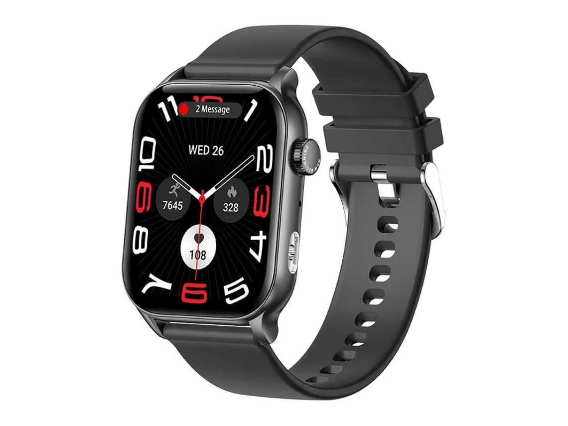 Reloj inteligente Kr86 con llamadas Bluetooth, asistente de voz con IA, descanso nocturno, monitoreo del sueño, color negro. Bestvite