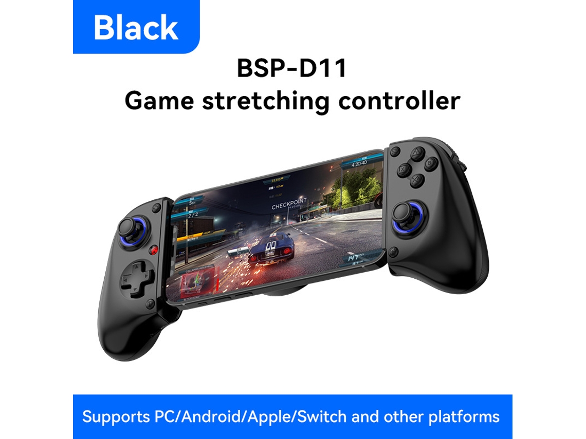 Controlador de juegos inalámbrico Bluetooth con disparador Hall lineal para iOS/Android/iPad/PC/Switch Black Siurn