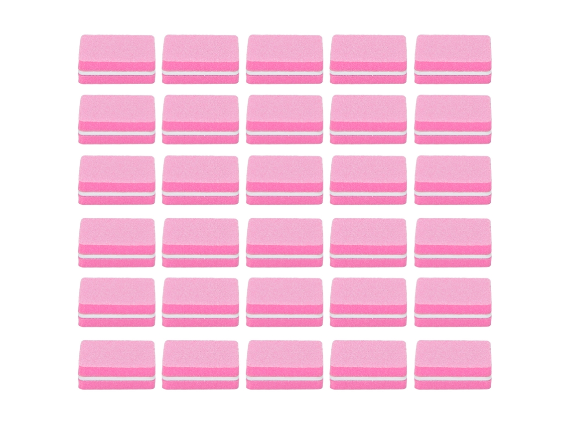 Rebe - 30 piezas Mini limas de uñas profesionales portátiles para salón de manicura y hogar (rosa)