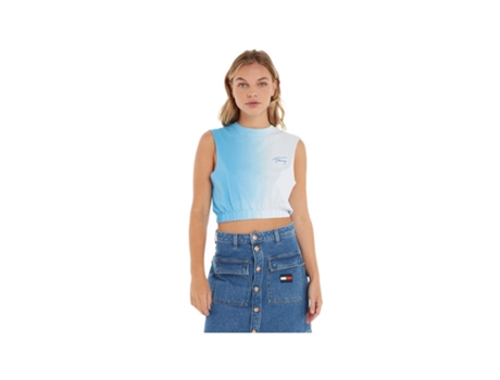 Camiseta sin Mangas TOMMY JEANS Algodón para Mujer (XS - Azul)