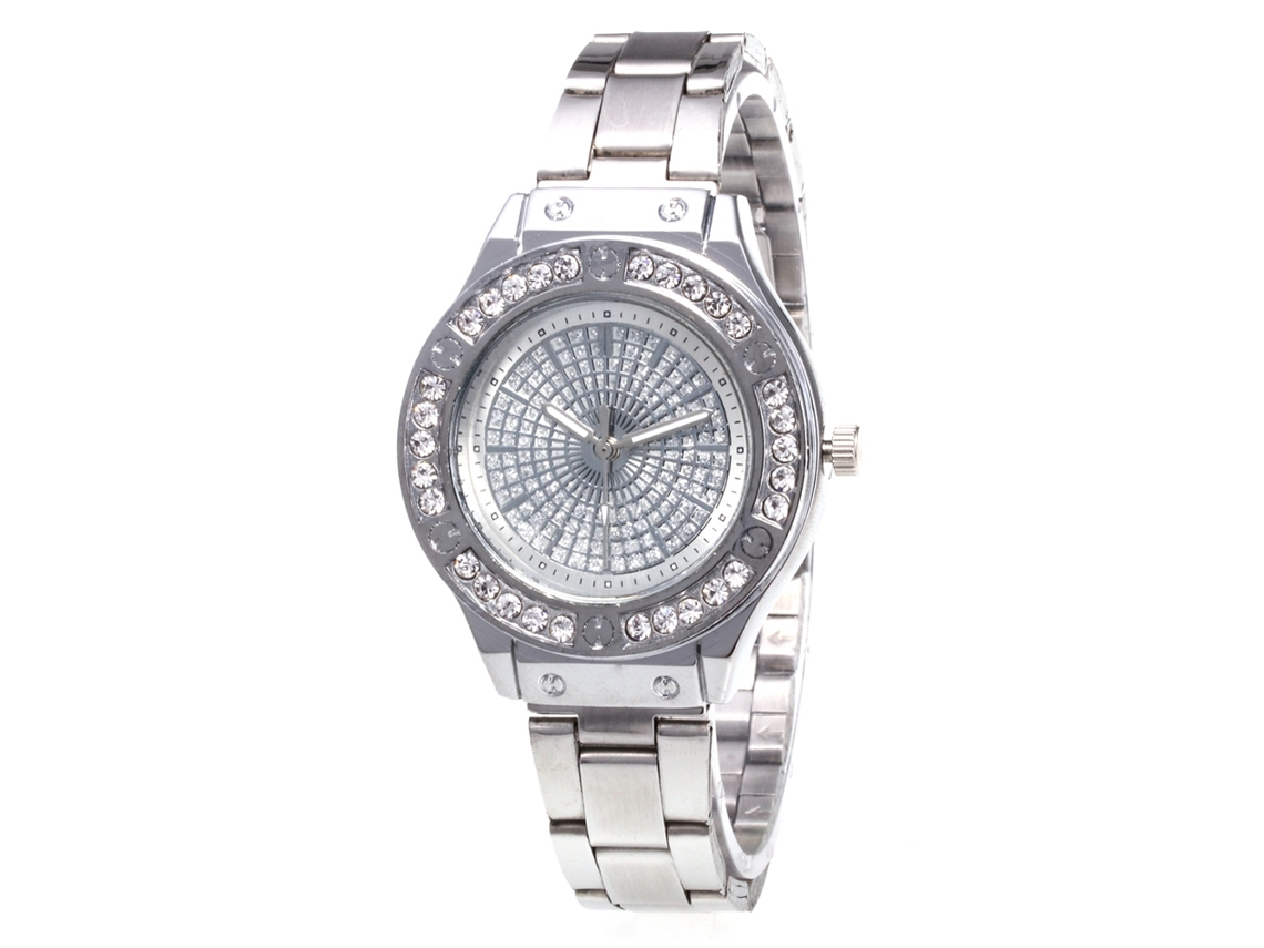 Reloj De Pulsera Analógico De Cuarzo De Lujo Para Mujer Con Brazalete De Acero Y Diamantes De Imitación (plateado)
